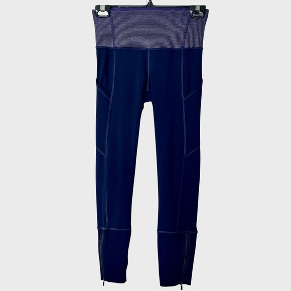 Lululemon Rebel Runner Crop Wee Stripe Heathered Black Grape 4 - Picture 6 of 10